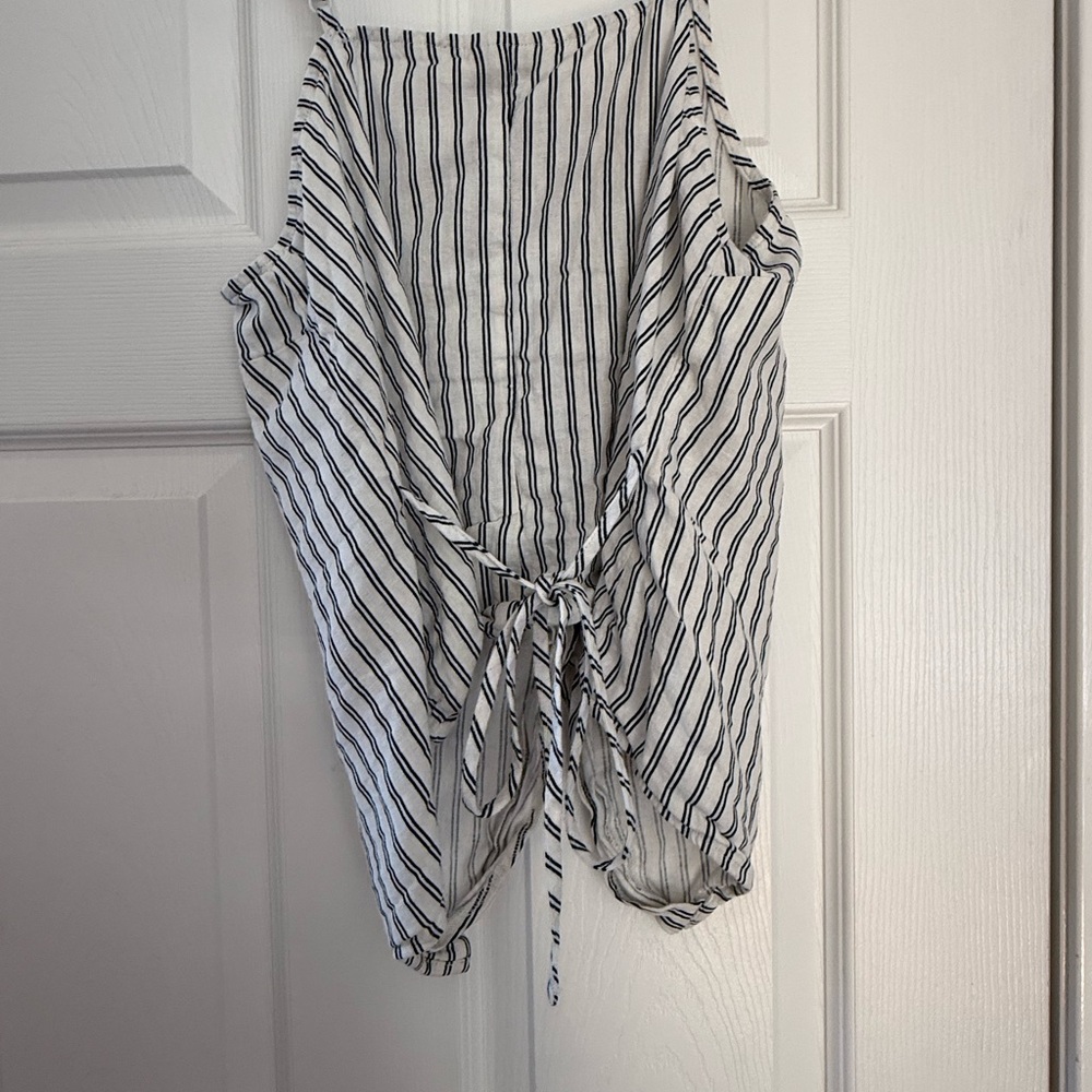 A New Day Navy and White Striped Button-Down Top